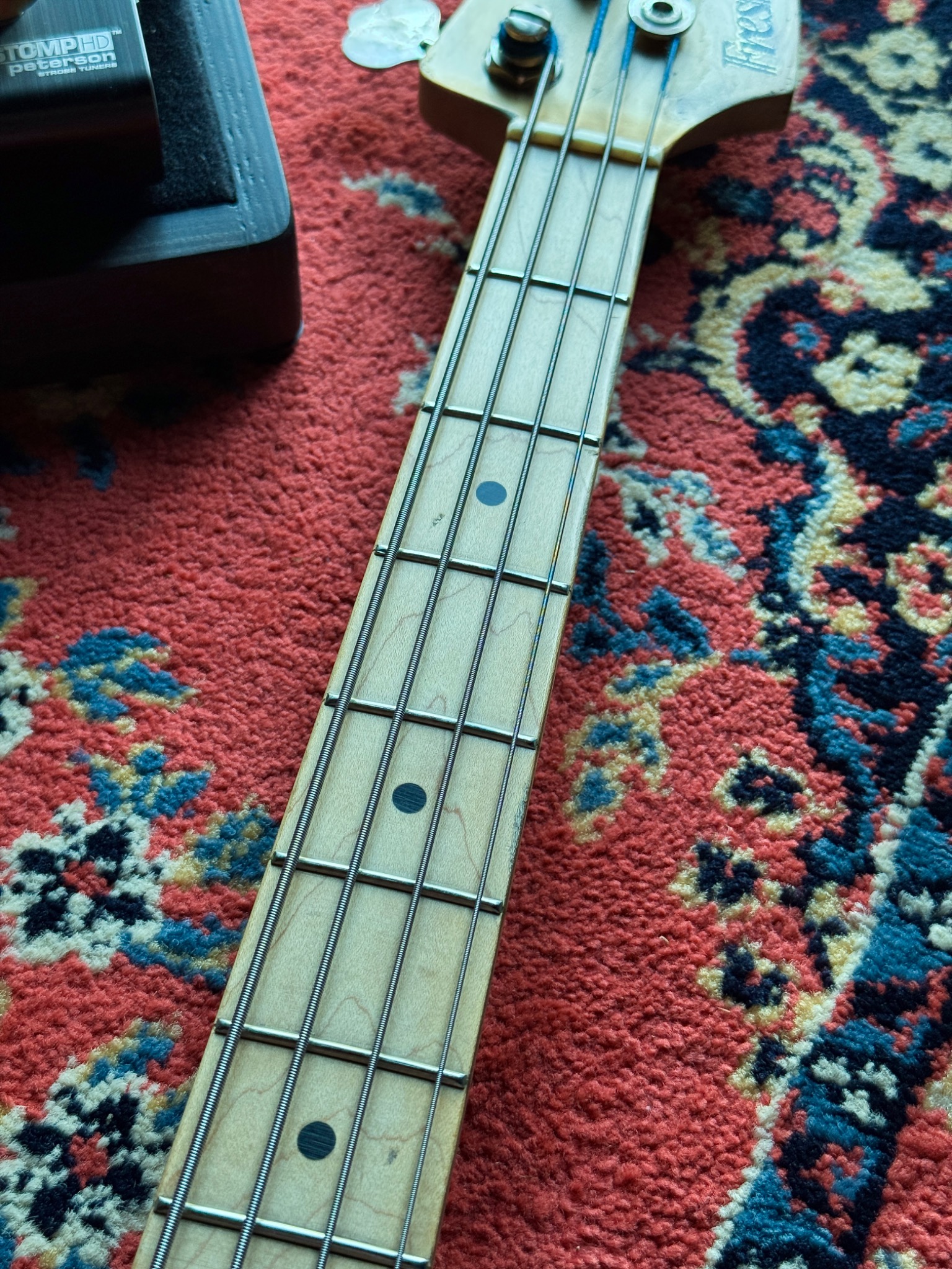 Fresher FP-360 maple fingerboard detail